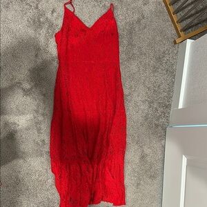 Lulu's Red Spaghetti Strap Midi Sundress